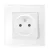 FRENCH TYPE SOCKET 16A GLASS FRAME WHITE+C. BOX