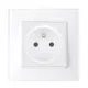 FRENCH TYPE SOCKET 16A GLASS FRAME WHITE+C. BOX