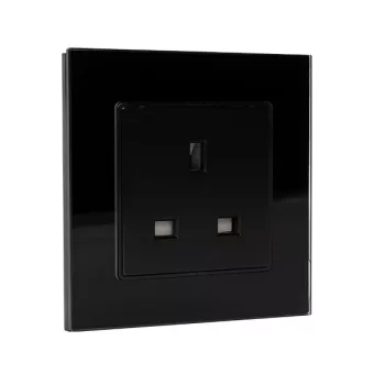 UK TYPE SOCKET 13A GLASS FRAME BLACK