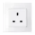 UK TYPE SOCKET 13A GLASS FRAME WHITE