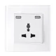MULTI-FUNCT. SOCKET 16A WITH 2XUSB GLASS FRAME WH