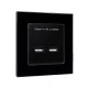 DOUBLE USB SOCKET GLASS FRAME BLACK