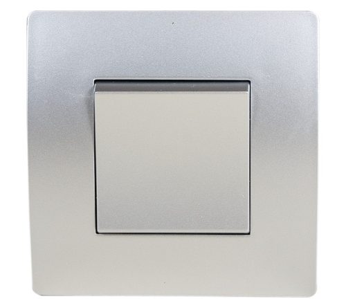 BASIC TG102 1 BUTTON 2 WAY SWITCH SILVER GREY