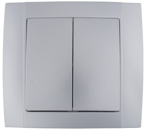 SR-2504 2 BUTTONS 1 WAY SWITCH SILVER GREY