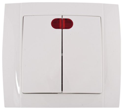 SR-2502 2 BUTTONS 1 WAY SWITCH WITH LIGHT WHITE