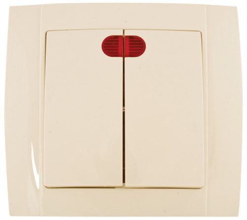 SR-2502 2 BUTTONS 1 WAY SWITCH WITH LIGHT CREAM