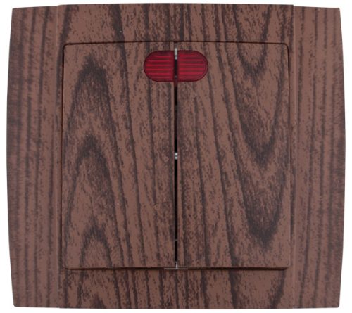 SR-2502 2 BUTTONS 1 WAY SWITCH WITH LIGHT WENGE