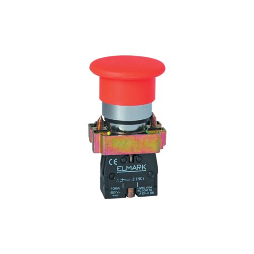 ELMARK Gombafejes Nyomógomb Type Bc 42 1Nc Piros