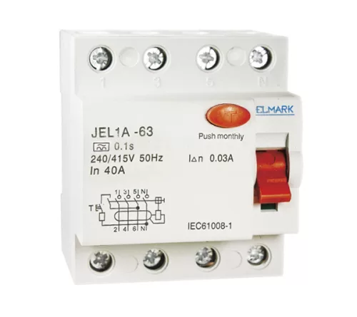 RESIDUAL CURRENT DEVICE JEL1A 4P 80A/100MA