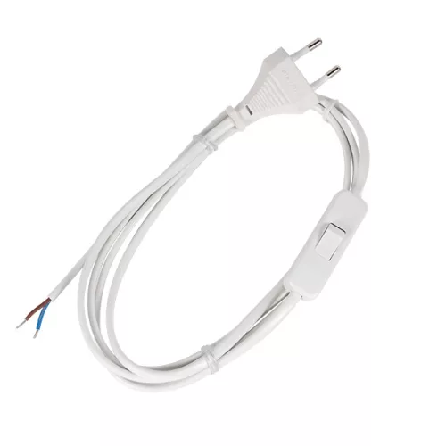 POWER CABLE H03VV-F 2G0,50MM? WITH SWITCH 2M WHITE