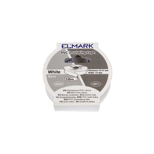 ELMARK Szigetelő Szalag 10Mx19Mm Fehér