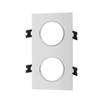 PLASTIC DOWNLIGHT SQUARE DOUBLE 92X172mm WHITE