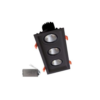   ELMARK Triple Led Spot Light 3X15W 230V 3000K Bl+Emergency Kit