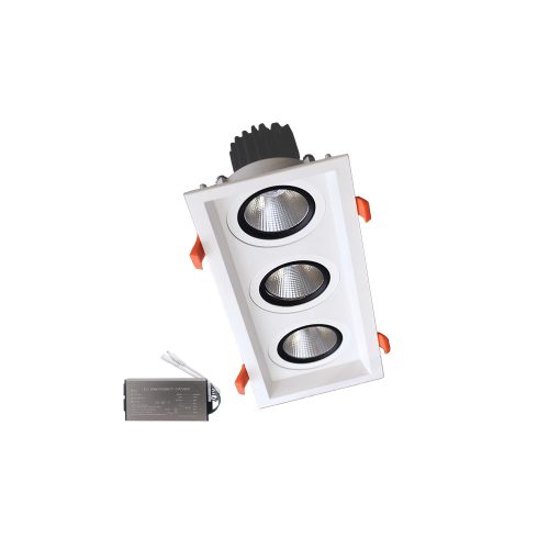 ELMARK Tripleled Spot Light 3X15W 230V 3000K Wh+Emergency Kit