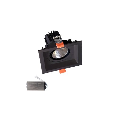 ELMARK Square Led Spot Light 30W 230V 4000K Bl+Emergency Kit