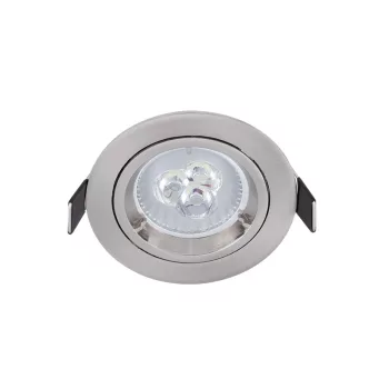 LED METAL ROUND DOWNLIGHT WITH 6W GU10 6400K SATIN NICKEL