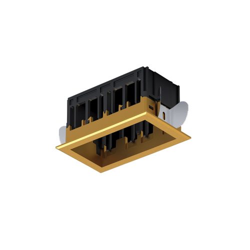 ELMARK Modena 2 Module Recessed Box With Frame Brass