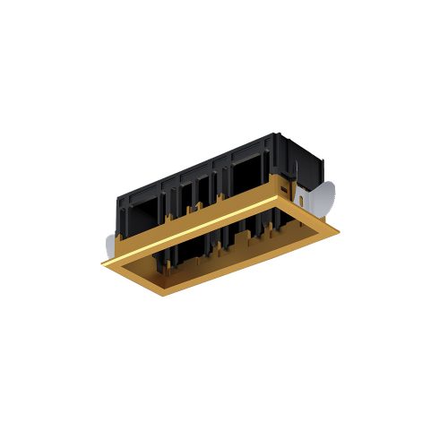 ELMARK Modena 3 Module Recessed Box With Frame Brass