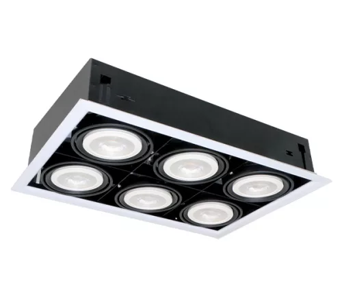 LED ACCENT FIXTURE QUAD612 12W 6XE27 2700K DARK GREY