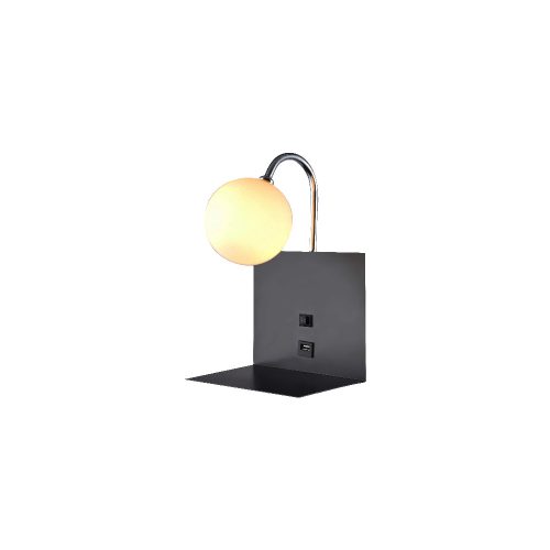 ELMARK Betty Fali Lámpa 1Xg9 Usb-Vel Fekete
