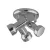 JACK SPOT 3XE14 SATIN NICKEL D180mm