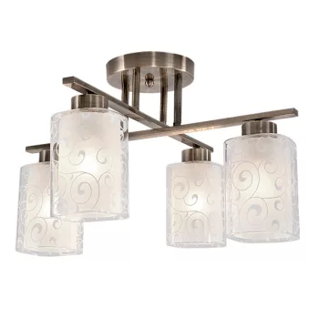 LEXI CHANDELIER 4XE27 ANTIQUE BRASS