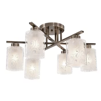 LEXI CHANDELIER 6XE27 ANTIQUE BRASS