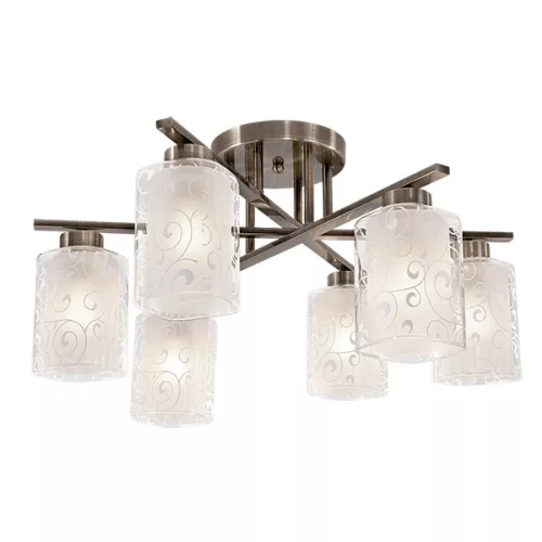 LEXI CHANDELIER 6XE27 ANTIQUE BRASS