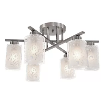 LEXI CHANDELIER 6XE27 SATIN NIKEL