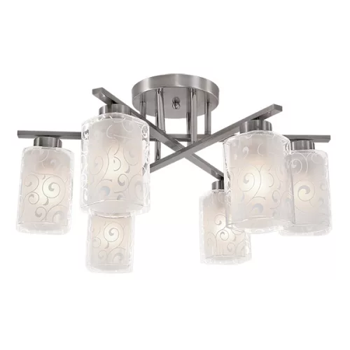 LEXI CHANDELIER 6XE27 SATIN NIKEL
