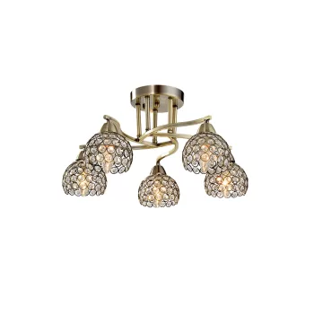 ELMARK Liza Csillár 5Xe14 Antik Sárgaréz