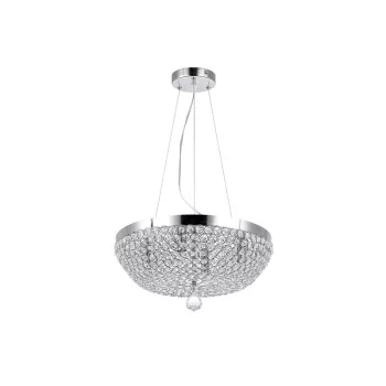 NIA CHANDELIER 4XE14 CHROME D400mm