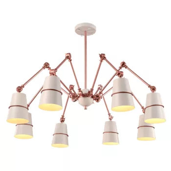 SPIDER CHANDELIER 8XE27 WHITE