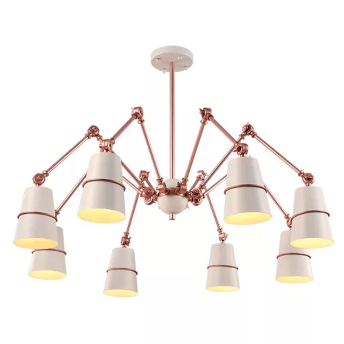 SPIDER CHANDELIER 8XE27 WHITE