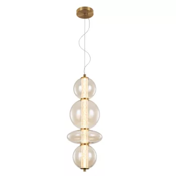 SPLENDOR LED PENDANT 18W 3000K, BRASS+COGNAC GLASS