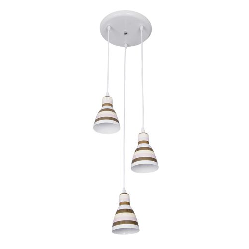STRIPS PENDANT 3XE27 WHITE WITH CREME & COFFEE