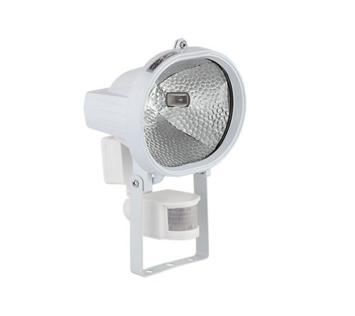 LED FLOODLIGHT WITH SENSOR, &quotHALOGEN&quot TYPE WITH LED BULB J118 7.5W, WHITE