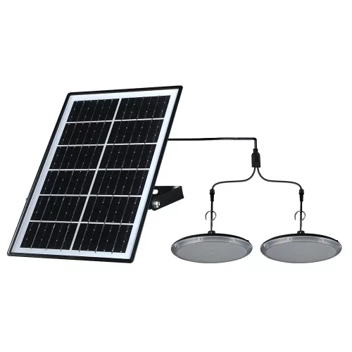 SOLAR LED PENDANT LIGHTS 2X5W IP65, BLACK