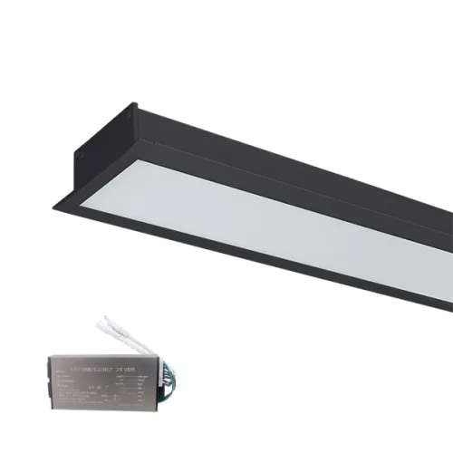 HIGH POWER LED PROFILE RECESSED S48 40W 4000K BLACK+EMERGENCY KIT