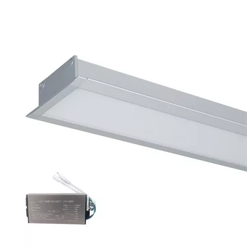 LED PROFILES RECESSED MOUNTING S48 12W 4000K 600MM GREY+EMERGENCY KIT