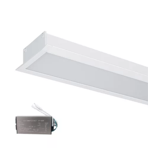 LED PROFILES RECESSED MOUNTING S48 12W 4000K 600MM WHITE+EMERGENCY KIT