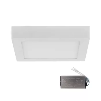  STELLAR LED PANEL SQUARE SURFACE MOUNT 24W 4000K+ EMERGENCY KIT