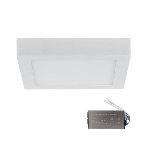 STELLAR LED PANEL SQUARE SURFACE MOUNT 24W 4000K+ EMERGENCY KIT