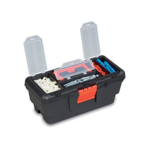 PLASTIC TOOL BOX WITH ORGANIZER 16&quot