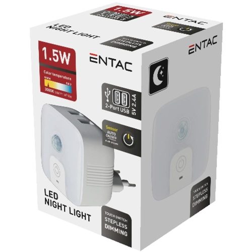 AVIDE Entac Éjjeli Fény 3000K Pir Szenzorral És 2 Usb Porttal