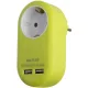 AVIDE Entac Hálózati Adapter 1 Földelt Aljzat És 2 Usb (Össz. 2.1A) Lime