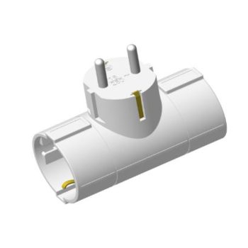 Entac Hálózati Adapter T Elosztó (2 Földelt) Vízszintes