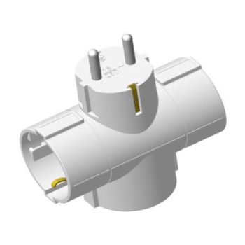 Entac Hálózati Adapter T Elosztó (3 Földelt) Vízszintes