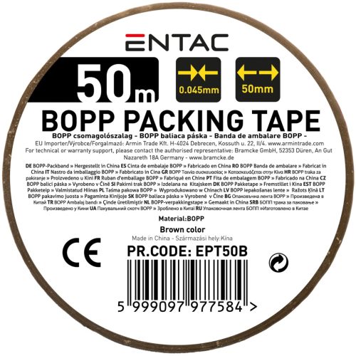 Entac Csomagoló szalag 0.045x50mm Barna 50m