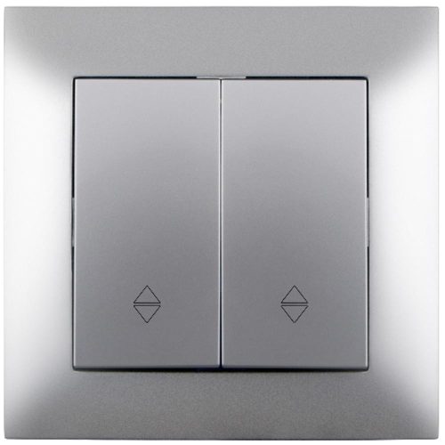 AVIDE Entac 106+6 Arnold Süllyeszthető Dupla Váltókapcsoló Ezüst